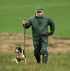 Sheepdog Trial Handler and his dog Aberceiro Double Gather 2002