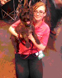 Megan and a laughing Alfie at Crufts 2013