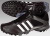 The new AdiStar Light Hockey Shoe from adidas was designed for the Beijing Olympics. They were built on a runners specific last to provide a superior fit.
Zippered elastic lace cover provides additional instep support and protection.
External TPU toecap offers additional forefoot protection.
TRAXION® forefoot outriggers and heel provide superior side cut grip and deceleration on wet pitches.
Colour: Black/white/metallic silver.
Available lin large sizes