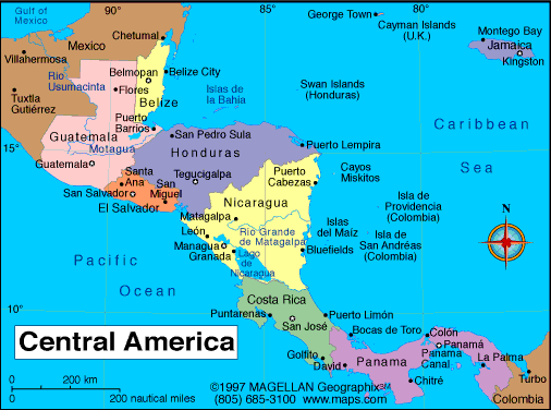 Map of Central America