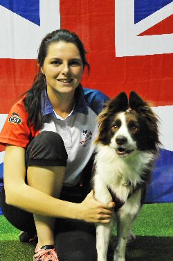 Naarah Cuddy and Sheltysham Sance at the FCI World Agility Championships 2015 in Bologna, Italy